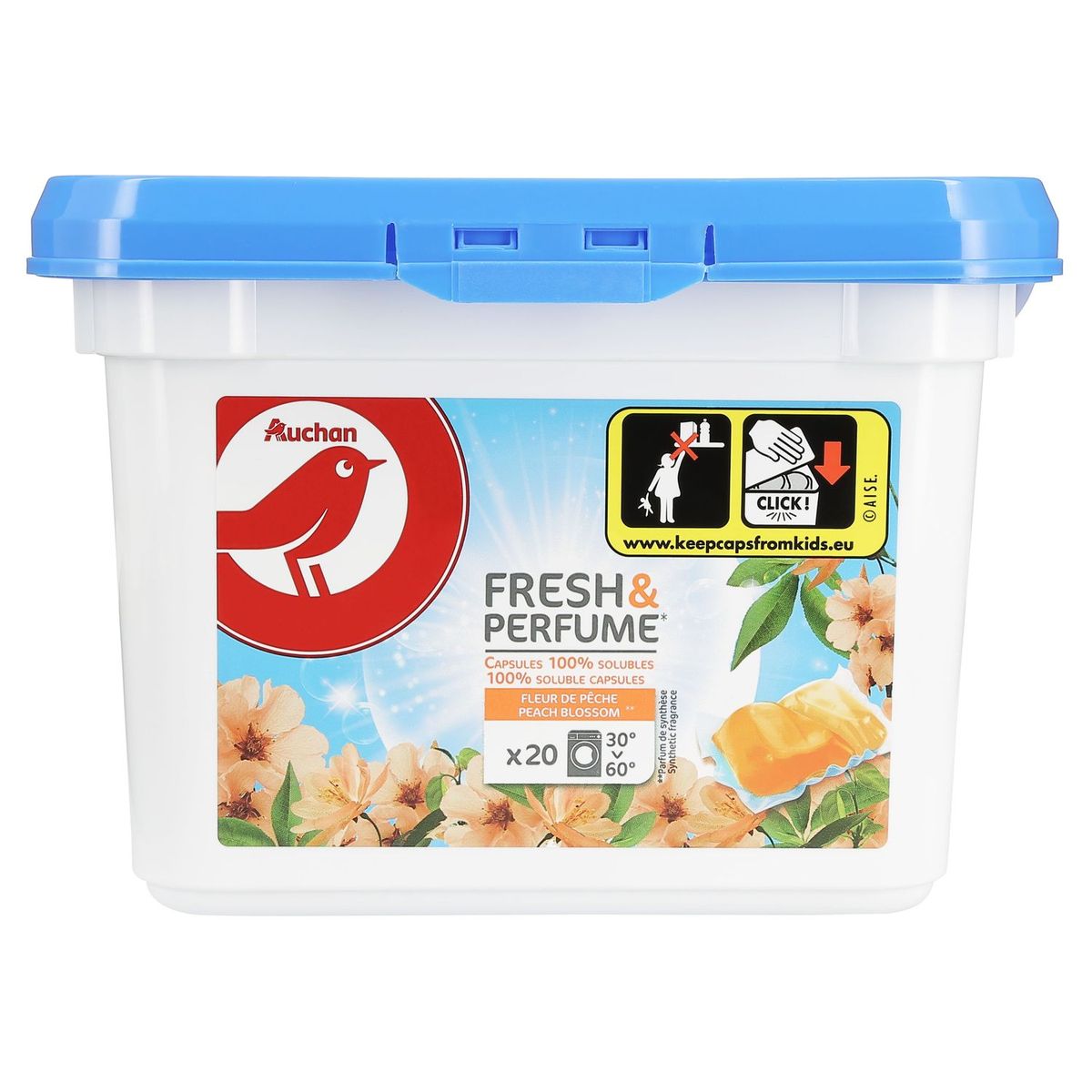 AUCHAN Auchan lessive écodose fleur de pêcher x20 -0,621l