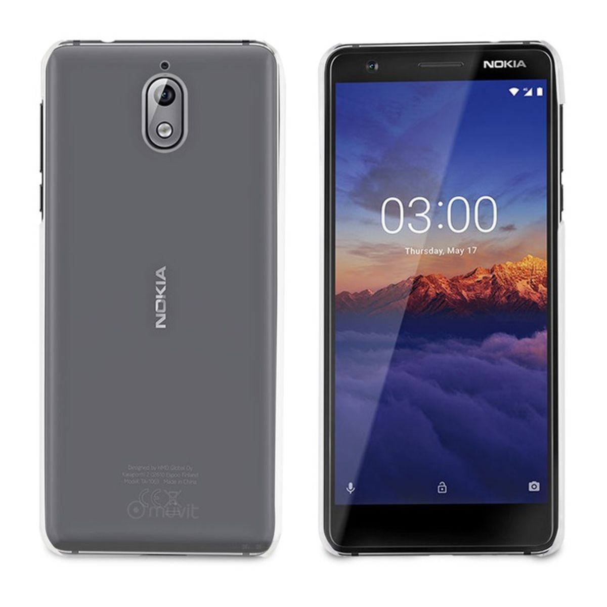 MUVIT Coque pour Nokia 3.1 - Transparente