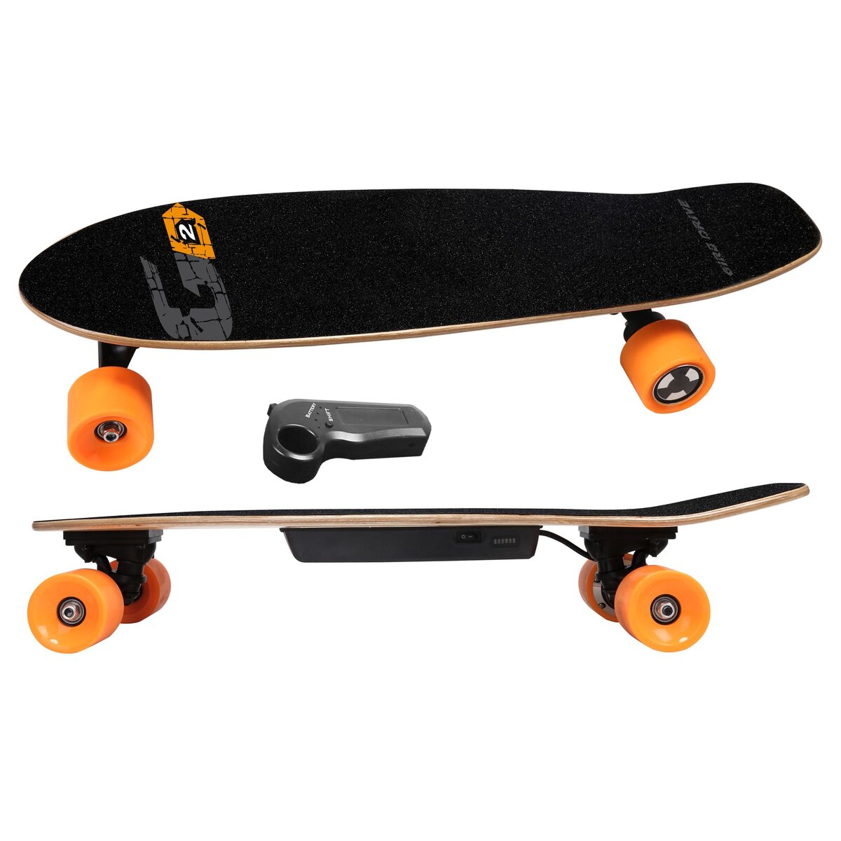 GIRO DRIVE Skateboard électrique Cruiser - Noir et orange