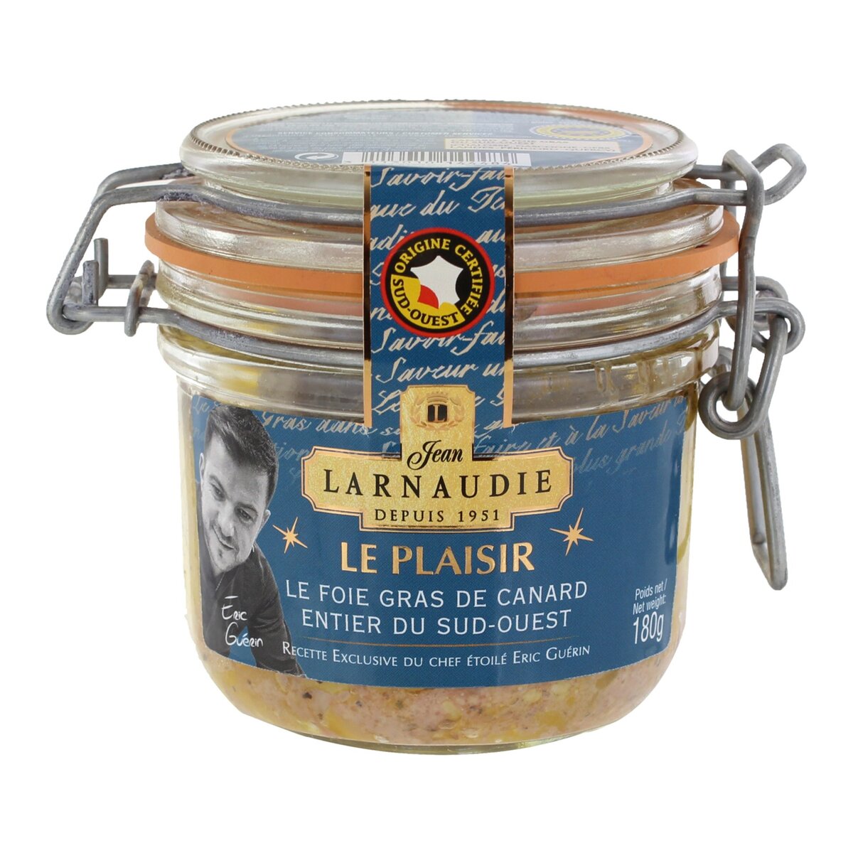 LARNAUDIE Foie gras de canard entier du sud ouest recette Eric Guérin 4-5 parts 180g
