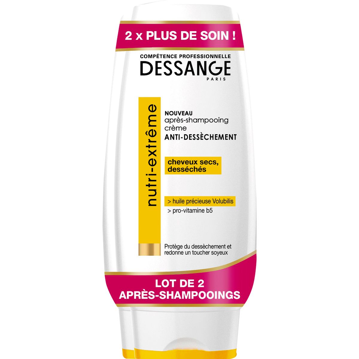 DESSANGE Après-shampooing crème anti-dessèchement cheveux desséchés 2x200ml