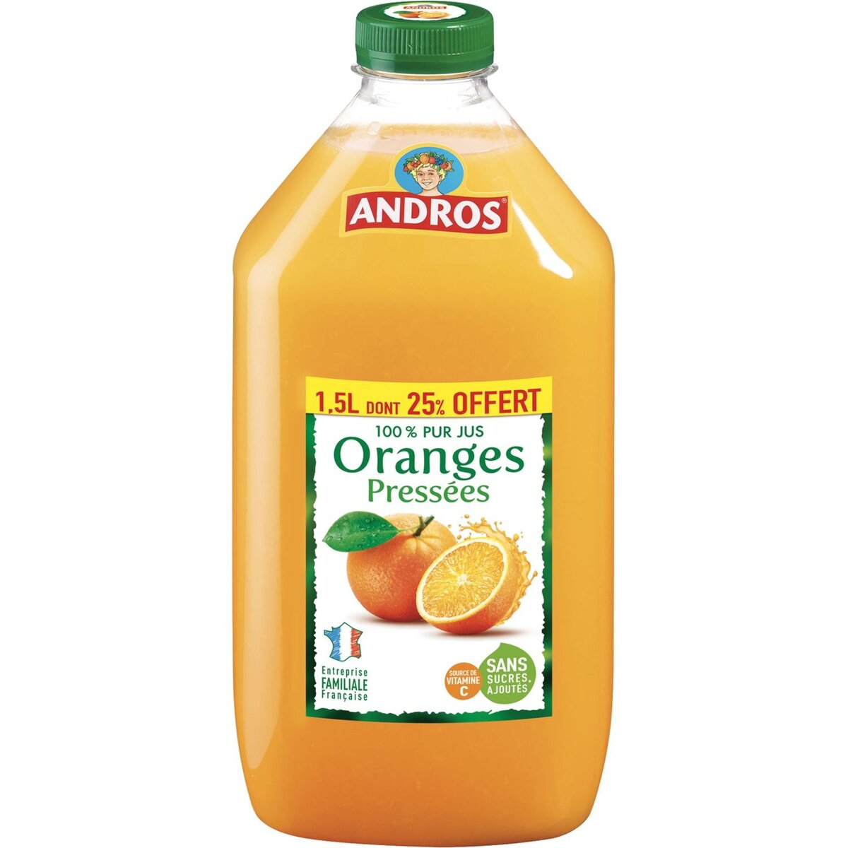 ANDROS Jus d'orange 1,5l dont 25% offert
