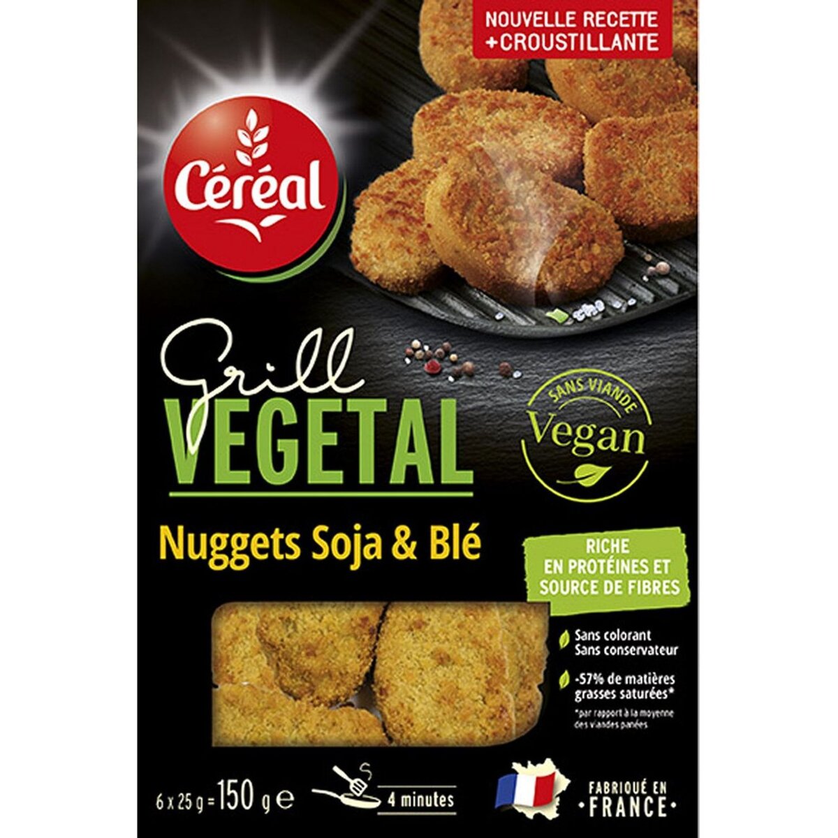 CEREAL BIO Céreal bio Nuggets végétal de soja et blé 150g 6 pièces 150g
