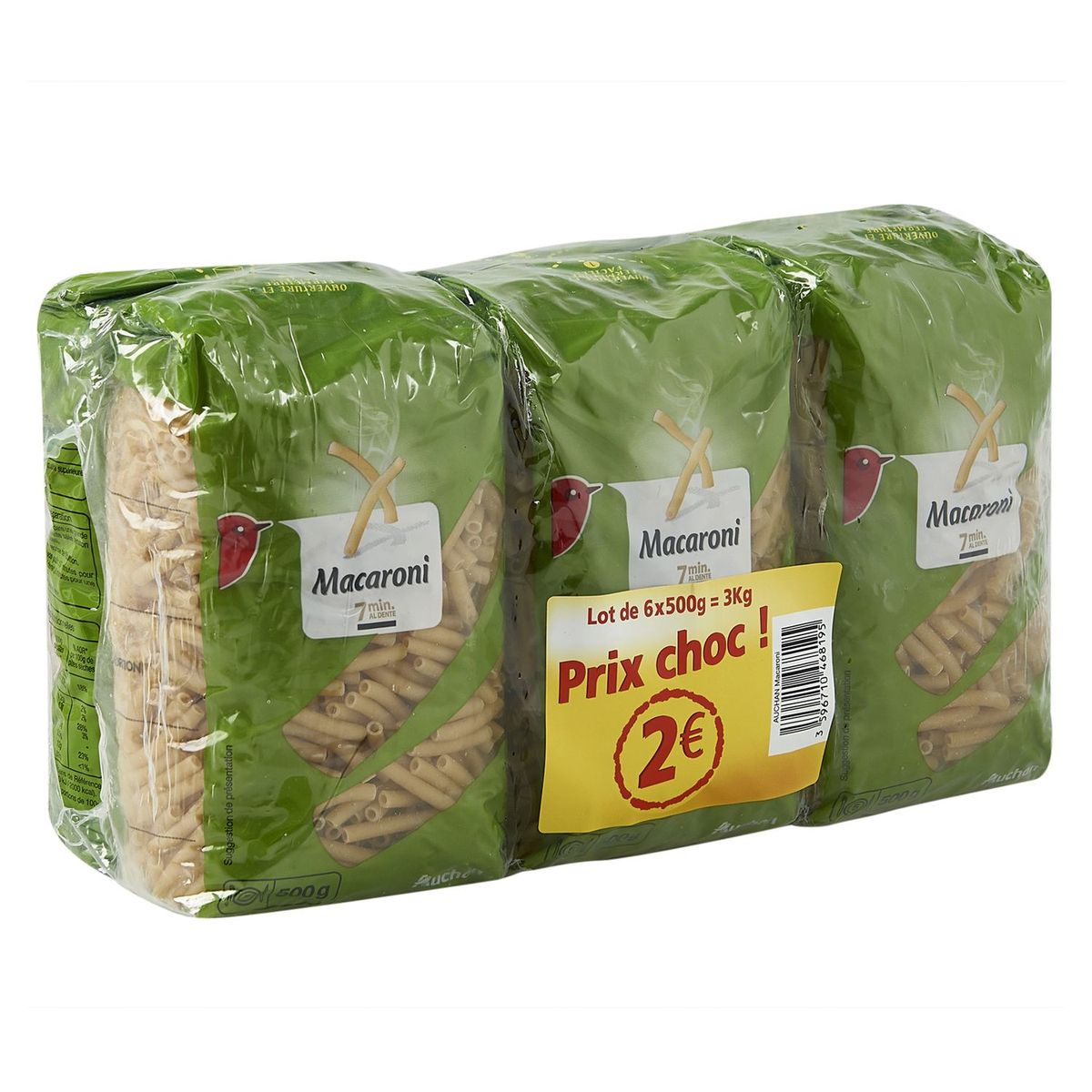 AUCHAN Auchan macaronie 6x500g