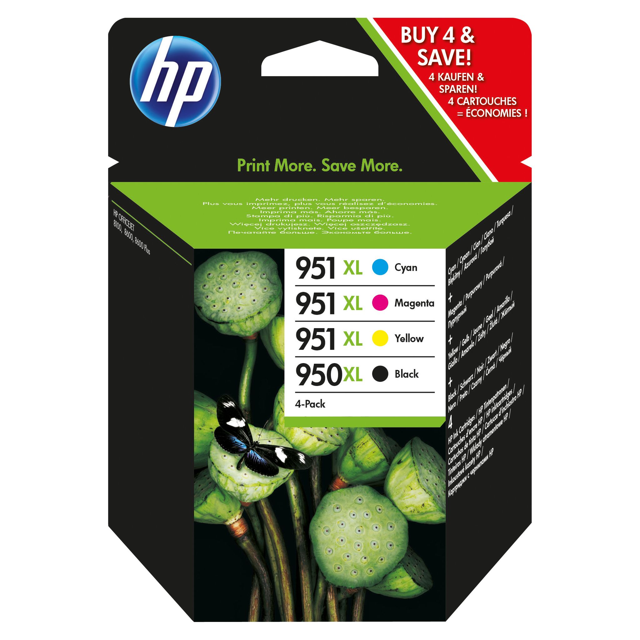 Voir la diapositive 8 : HP Pack de 4 Cartouches d'Encre HP 950XL/951XL Noir, Cyan, Magenta et Jaune grandes capacités Authentiques (C2P43AE)