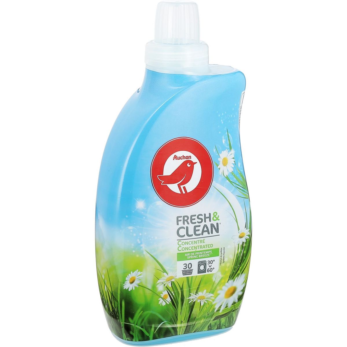 AUCHAN Auchan Lessive liquide concentré air de printemps 30 lavages 1l 30 lavages 1l