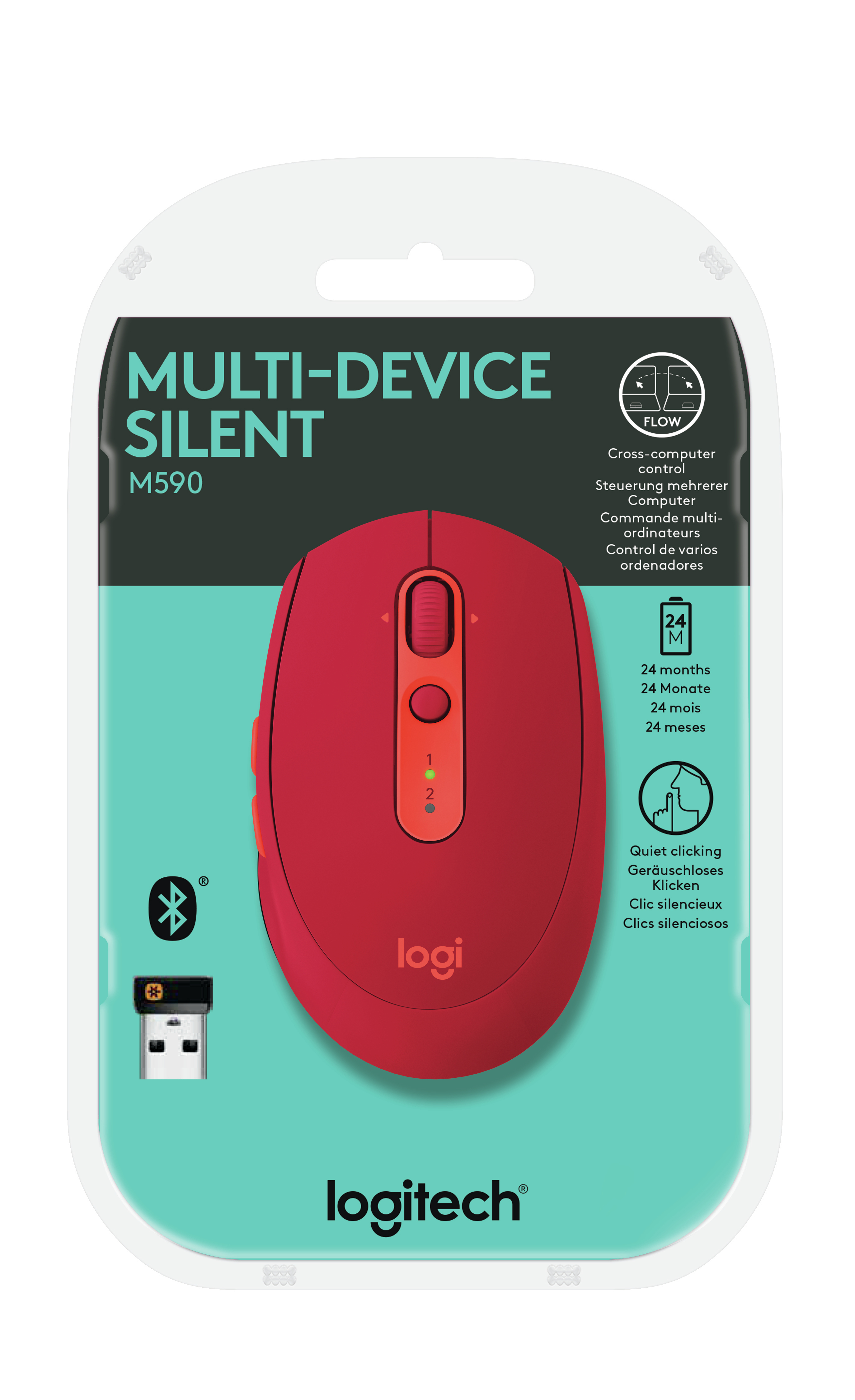 Voir la diapositive 8 : LOGITECH Souris sans fil M590 rouge - 910-005199