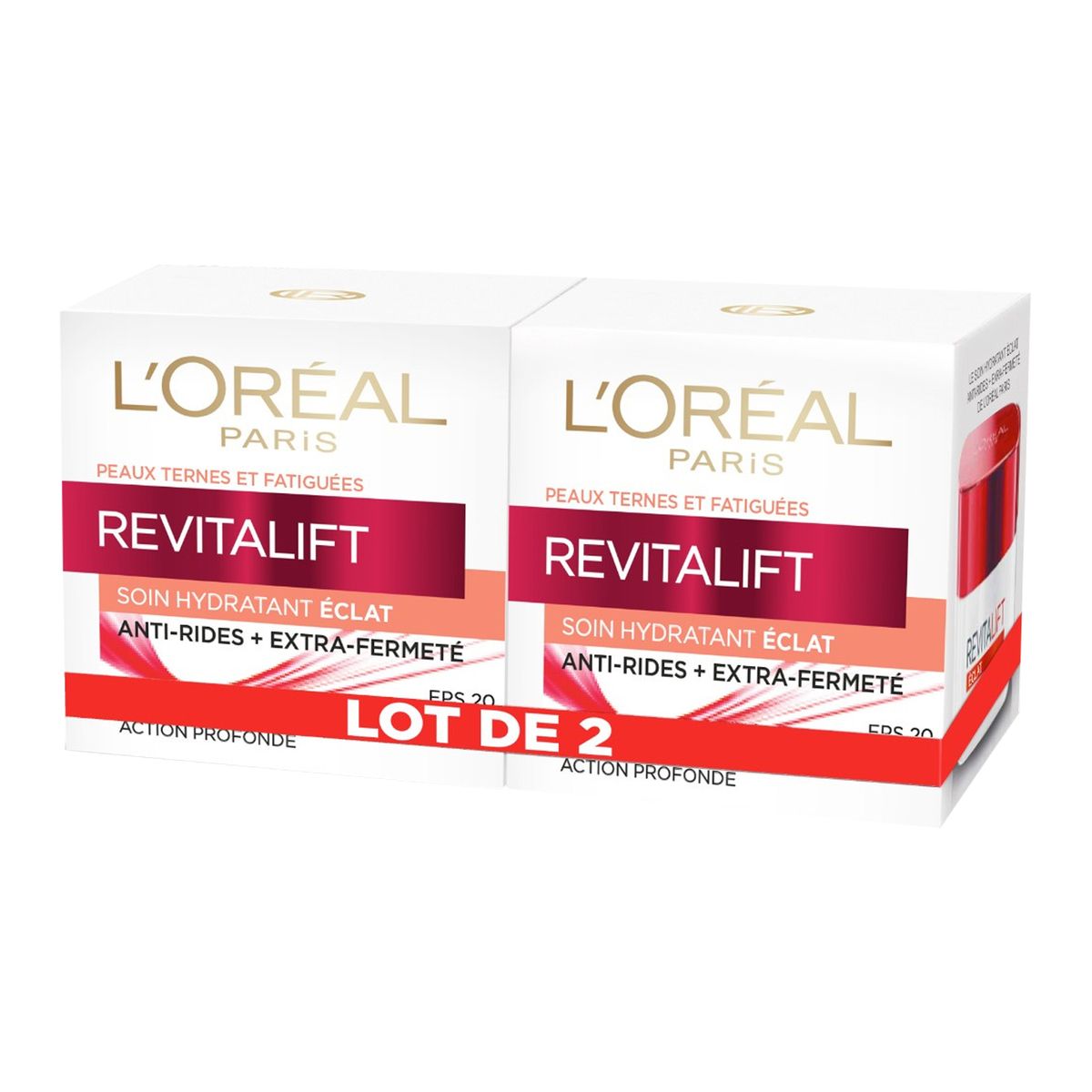 L'OREAL Revitalift soin hydratant éclat 2x50ml