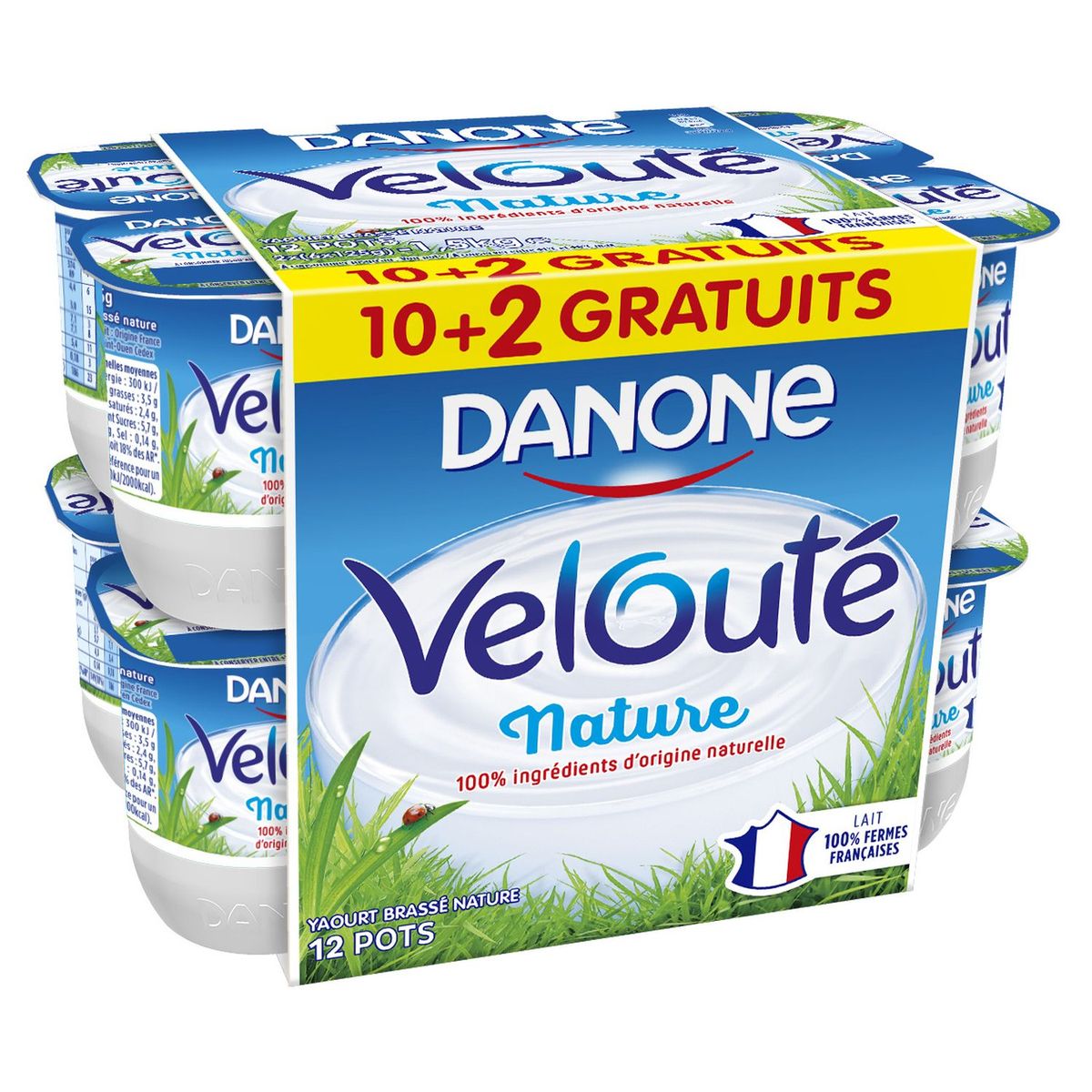 DANONE Danone velouté nature 10x125g +2offerts