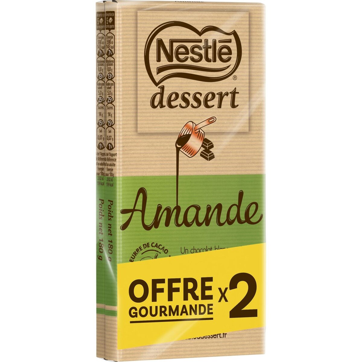 NESTLE chocolat dessert amande 2x180g