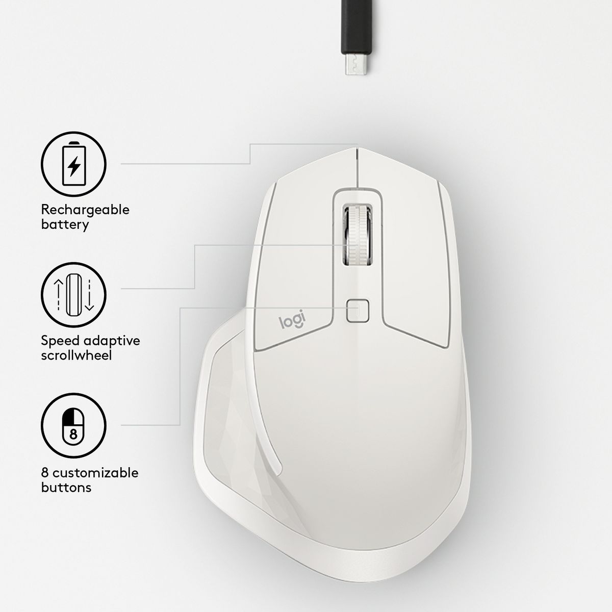 LOGITECH Souris sans fil MX Master 2S grise