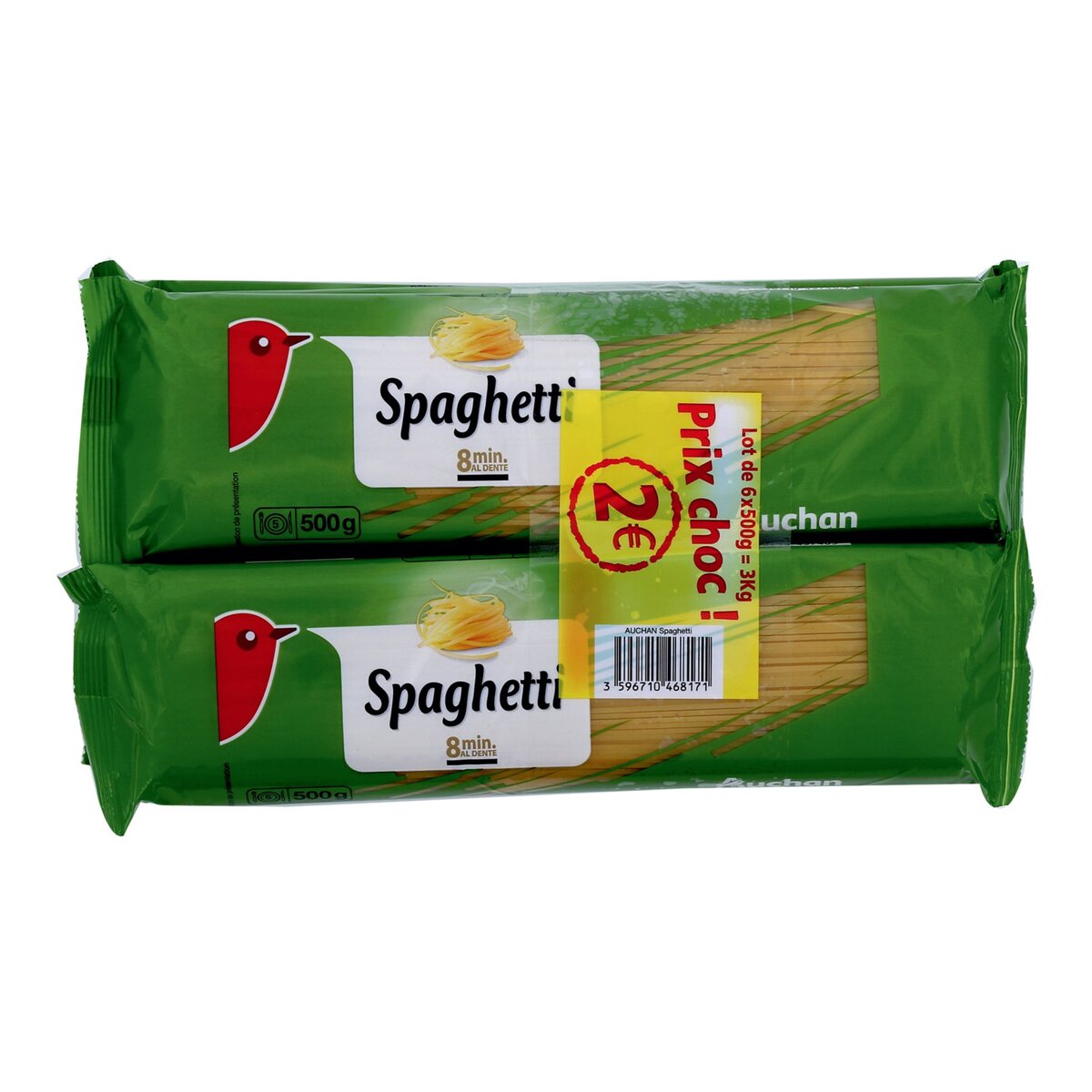 AUCHAN Auchan spaghetti 6x500g
