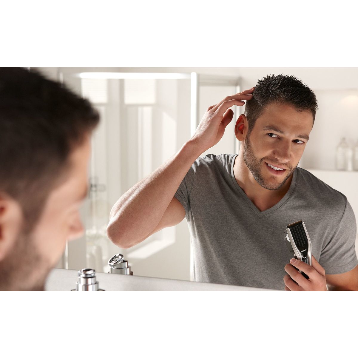 PHILIPS Tondeuse HC5440/80 Noir 24 hauteurs de coupe 75 min d'autonomie Technologie DualCut