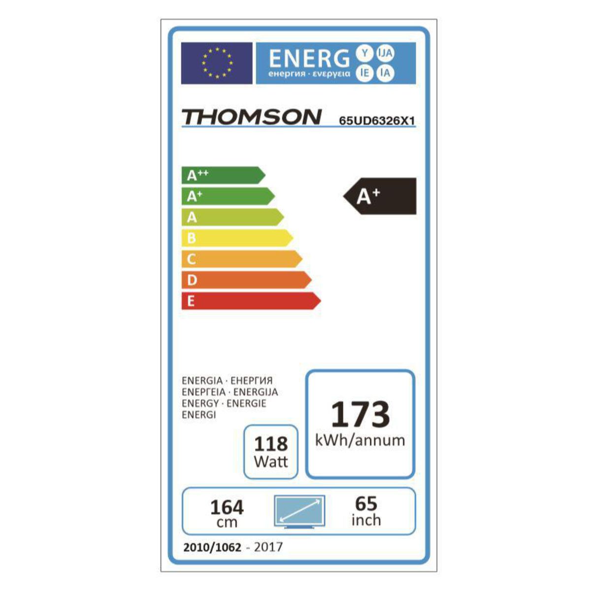 THOMSON 65UD6326 TV LED 4K UHD 164 cm HDR Smart TV