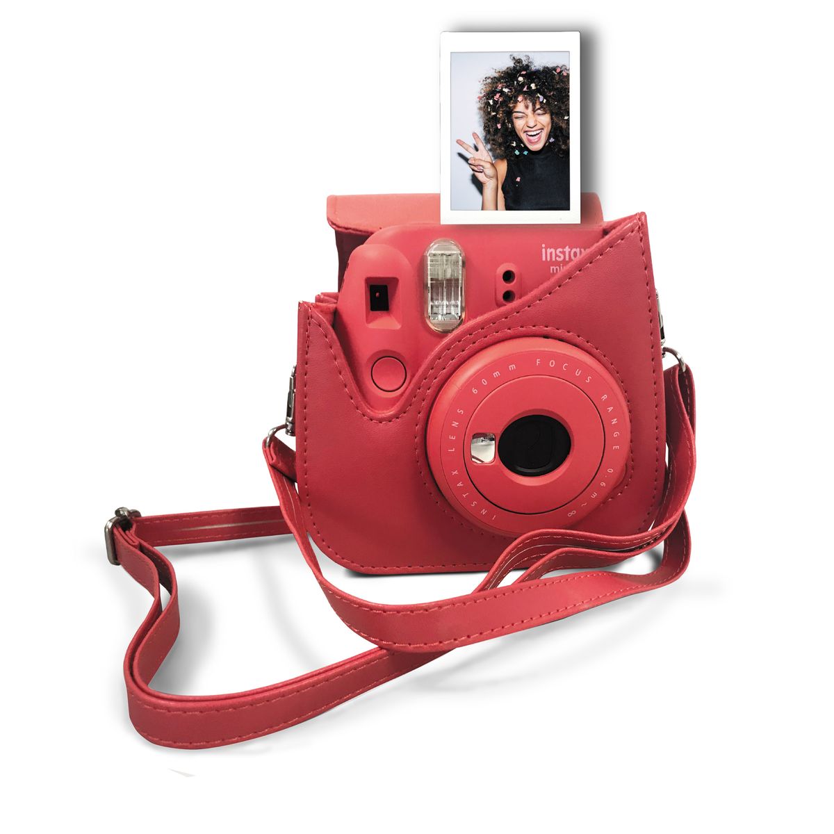FUJIFILM Pack Découverte Appareil Photo Instantané - Instax Mini 9 - Rouge coquelicot