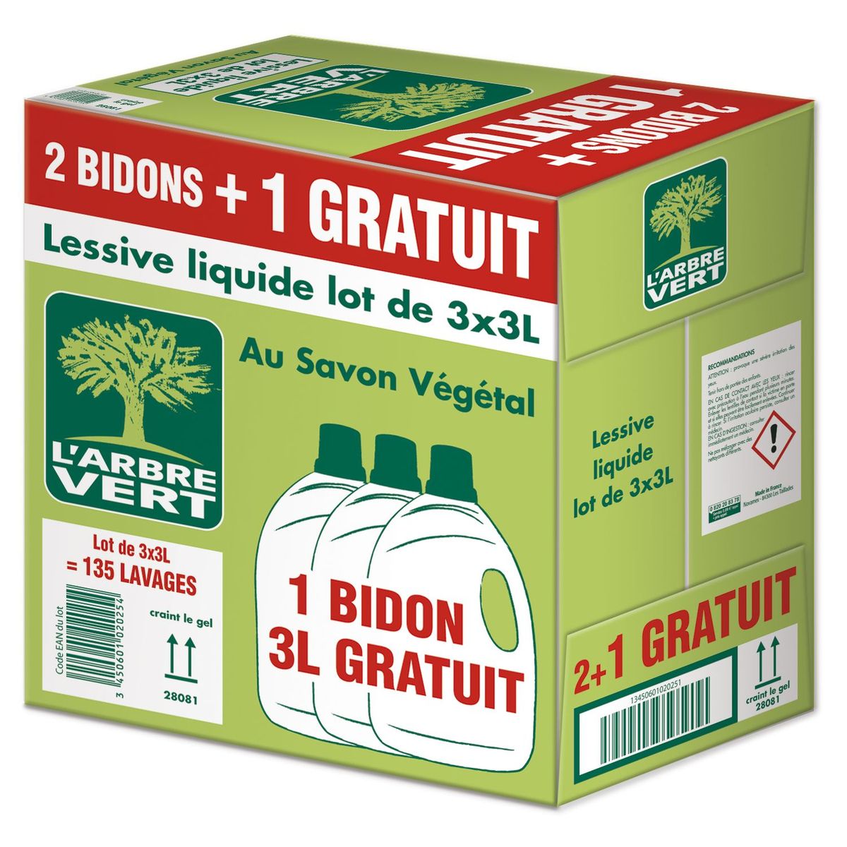 ARBRE VERT L'Arbre Vert lessive diluée végétal 3l +3l offerts