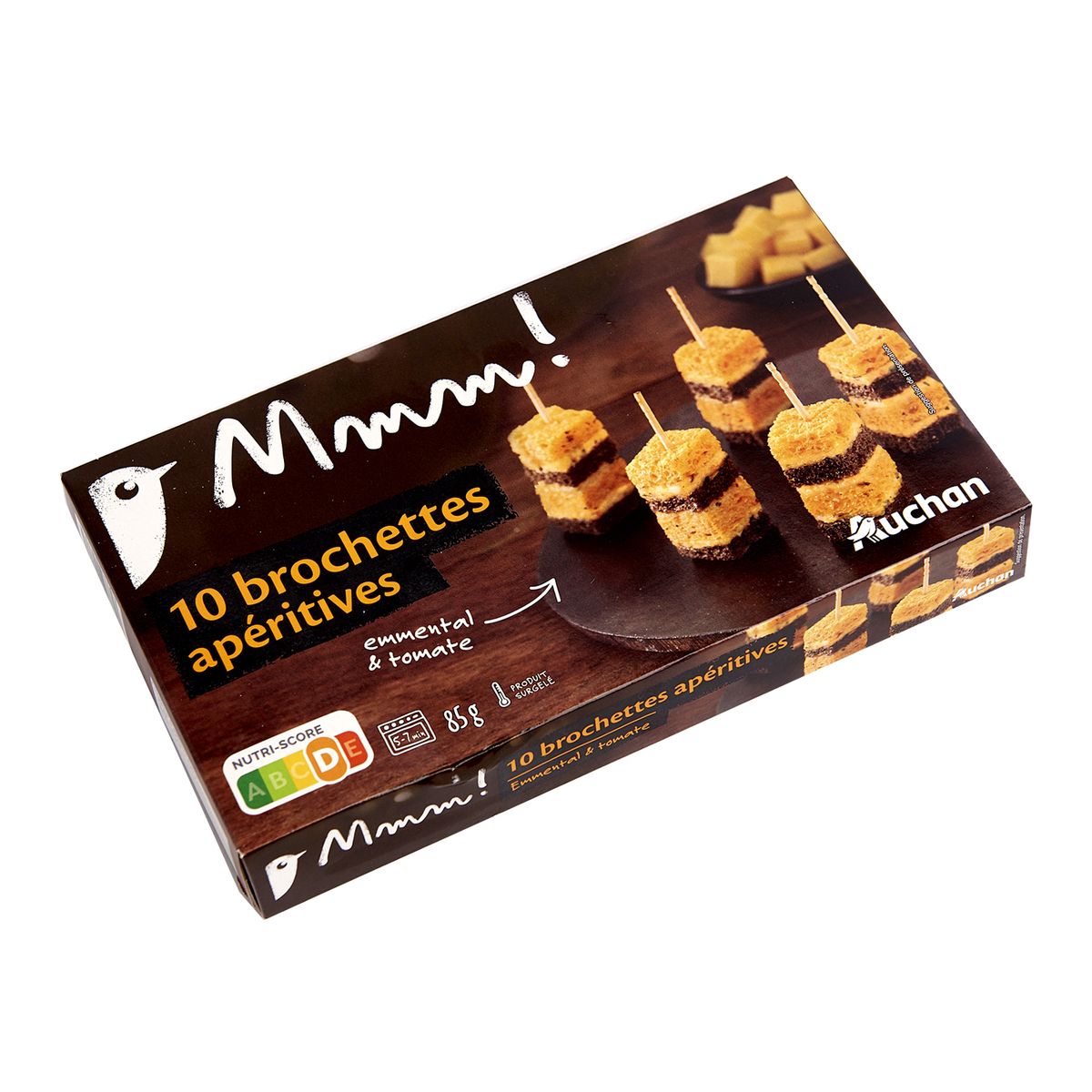 AUCHAN GOURMET Brochette apéritive emmental et tomate 10 pièces 85g