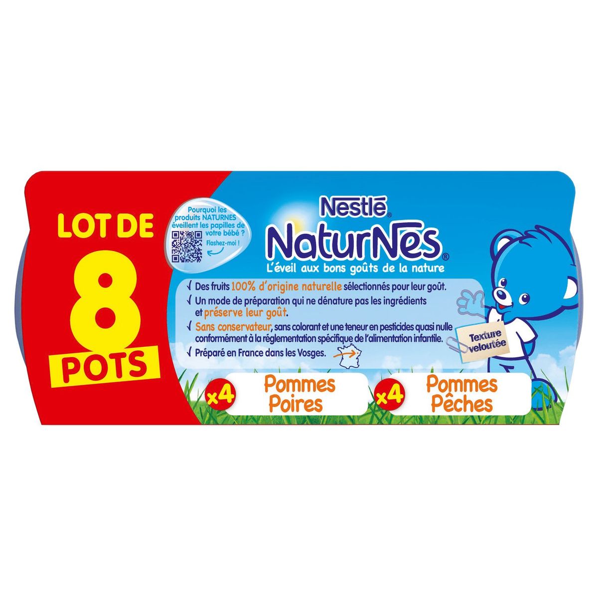 NESTLE Nestlé natures pomme poire +pomme pêches 8x130g