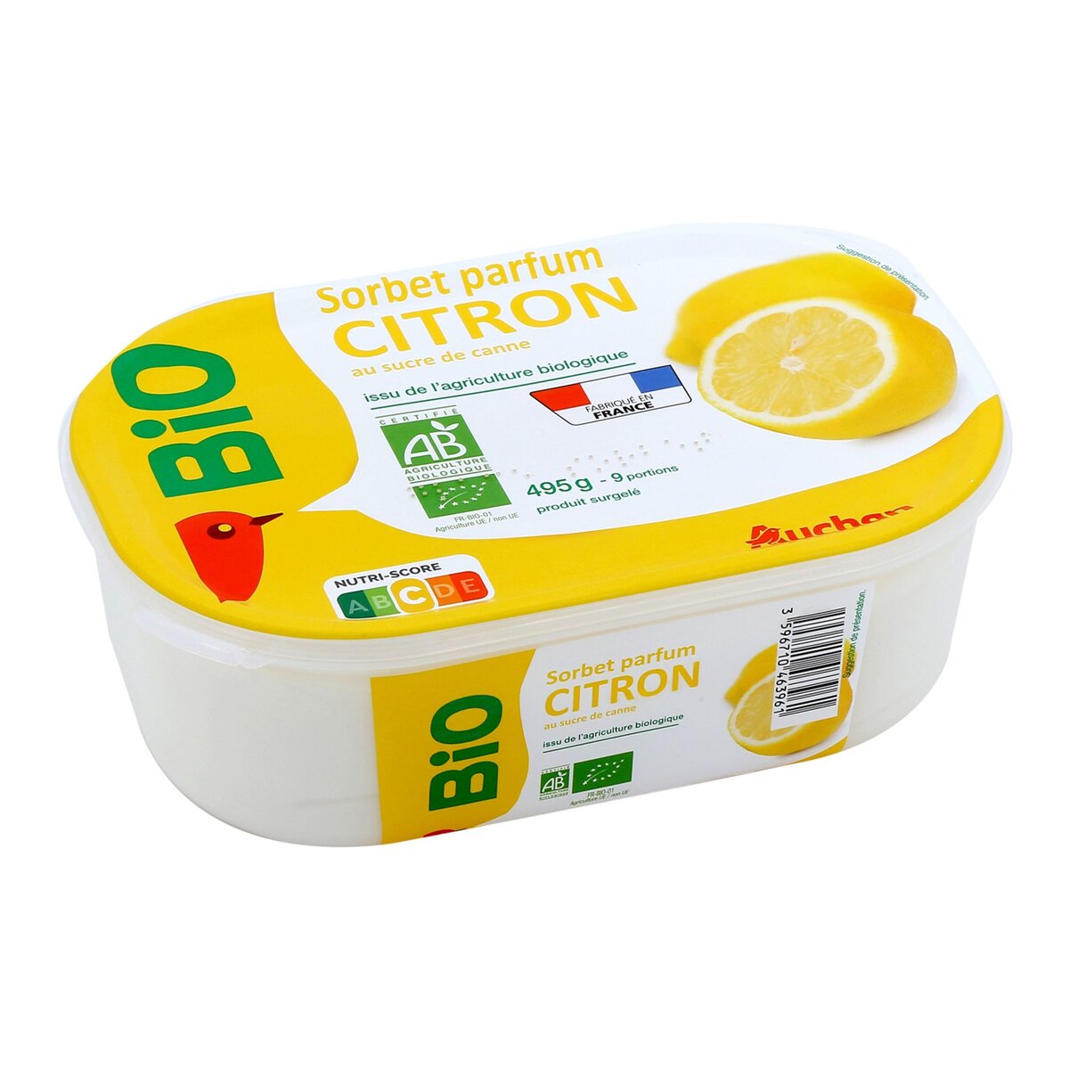 AUCHAN BIO Auchan bio Crème glacée au citron 495g 495g
