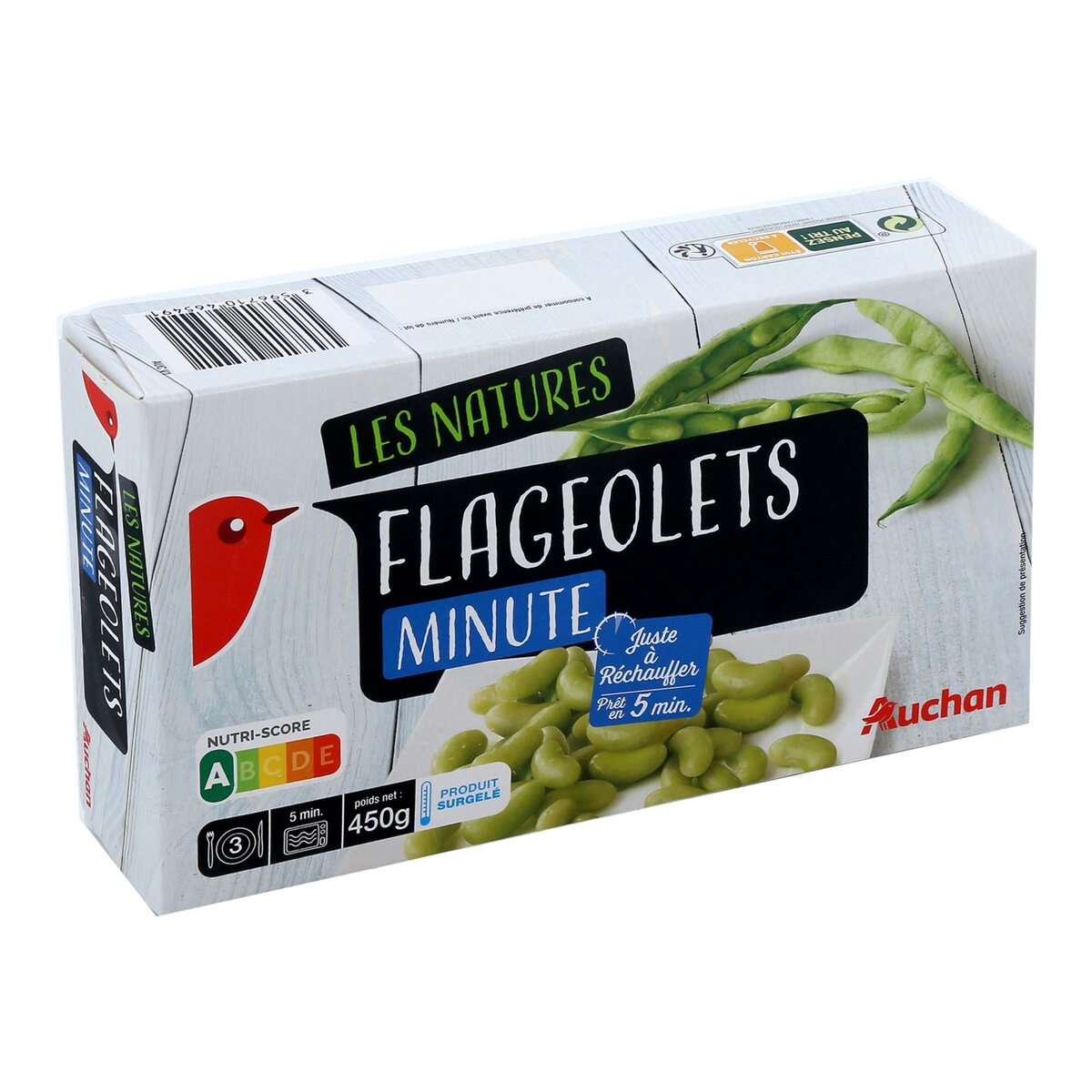 AUCHAN Flageolets minute 3 portions 450g