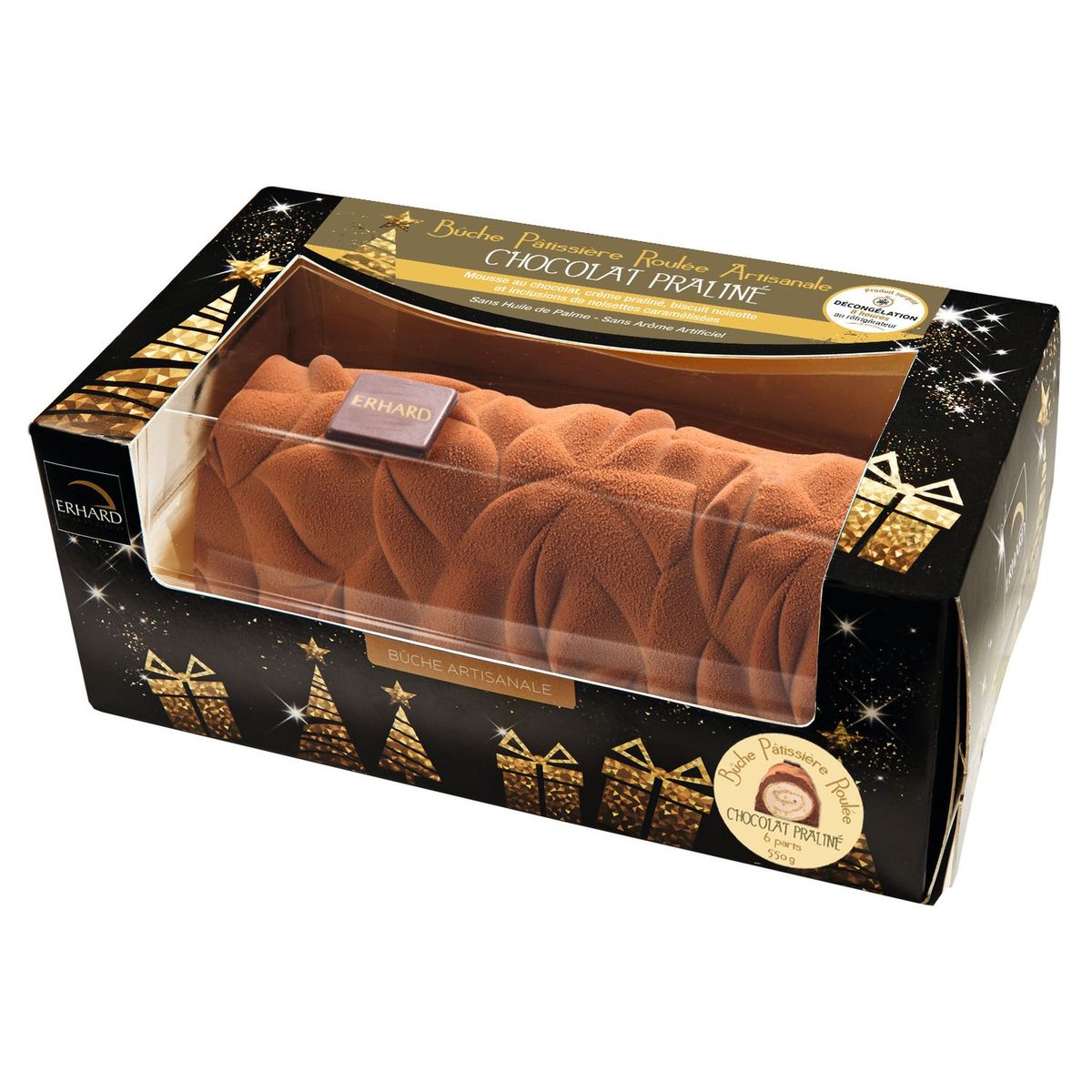 ERHARD Ehrard bûche artisanal chocolat praliné 550g