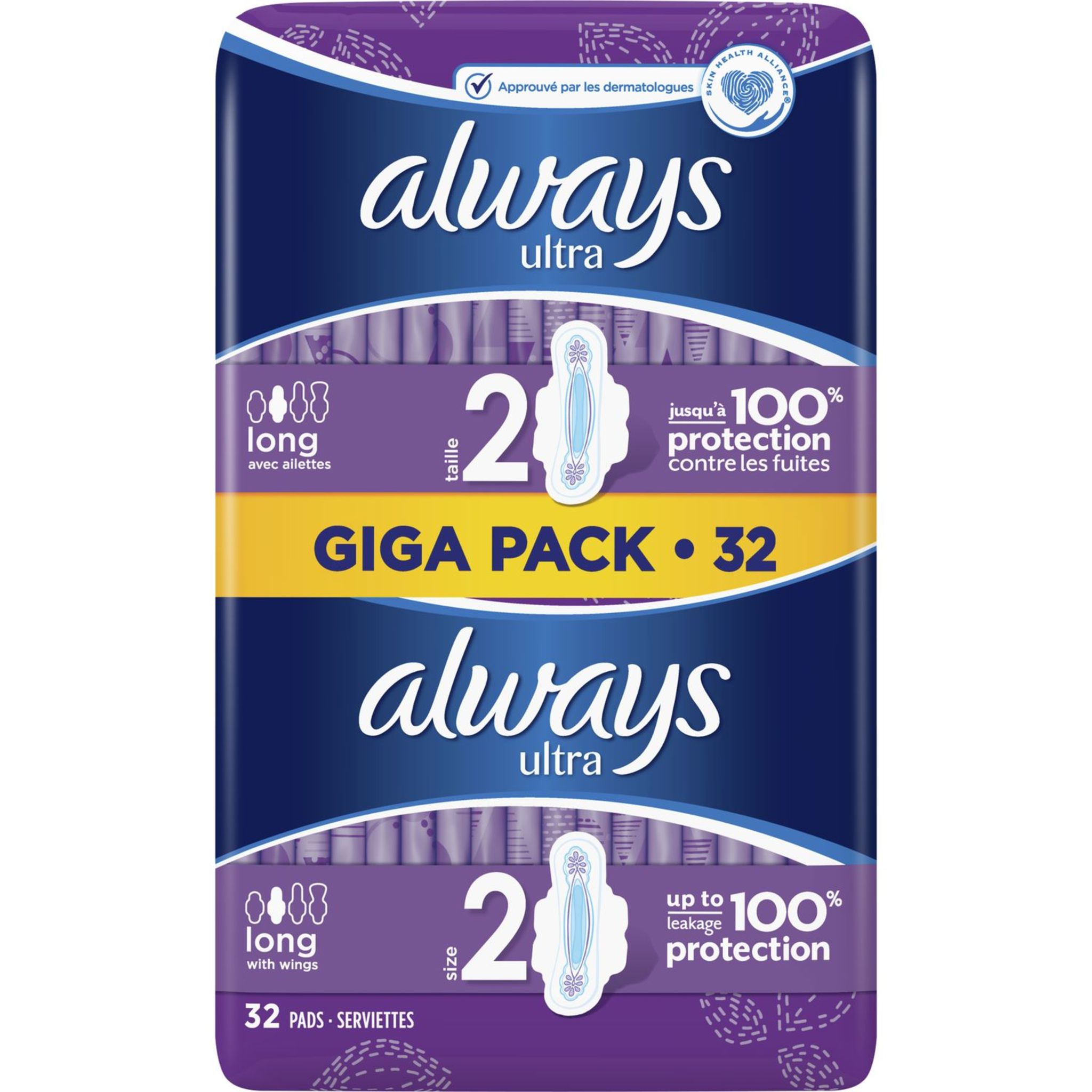 ALWAYS Ultra Serviettes hygiéniques avec ailettes long taille 2 32 serviettes