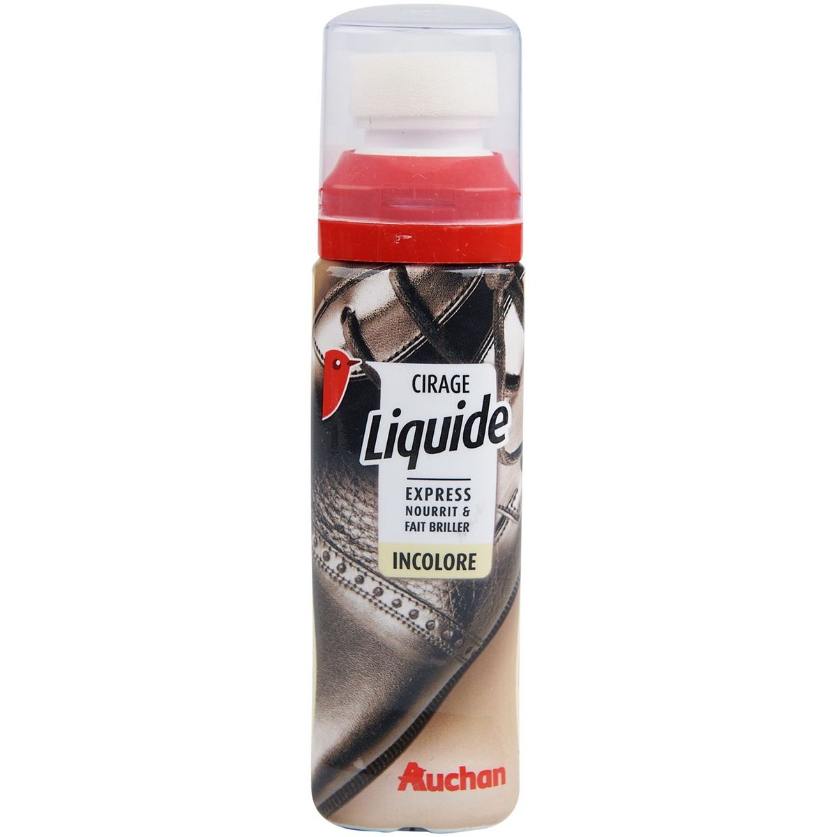 AUCHAN Cirage liquide incolore 75ml
