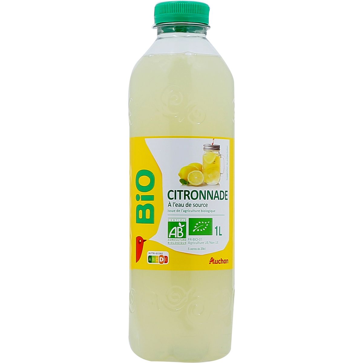 AUCHAN BIO Citronnade à l'eau de source 1l