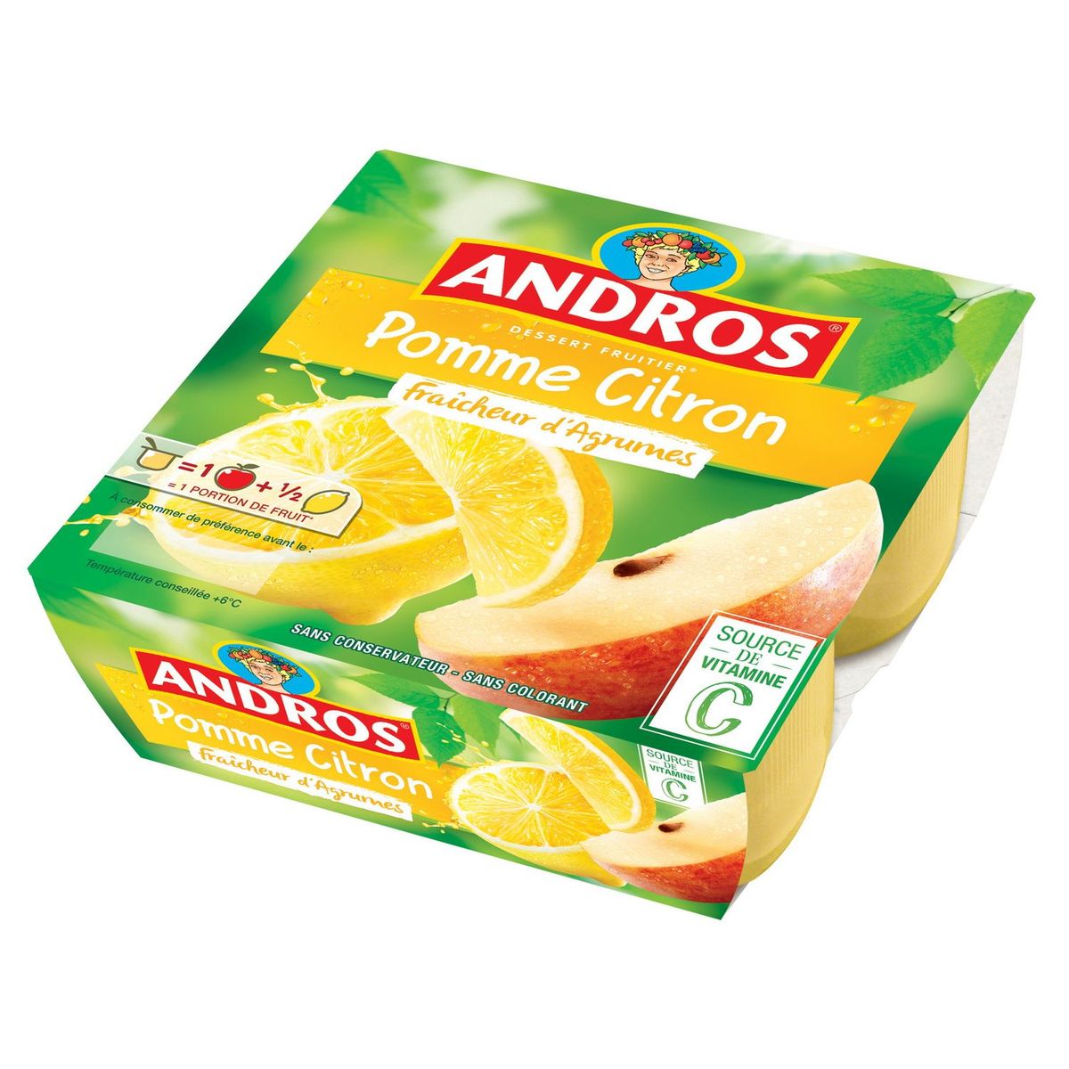ANDROS Andros compote pomme citron 4x100g