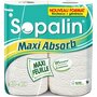 SOPALIN Essuie-tout blanc maxi feuilles absorbantes 4 standards 2 rouleaux