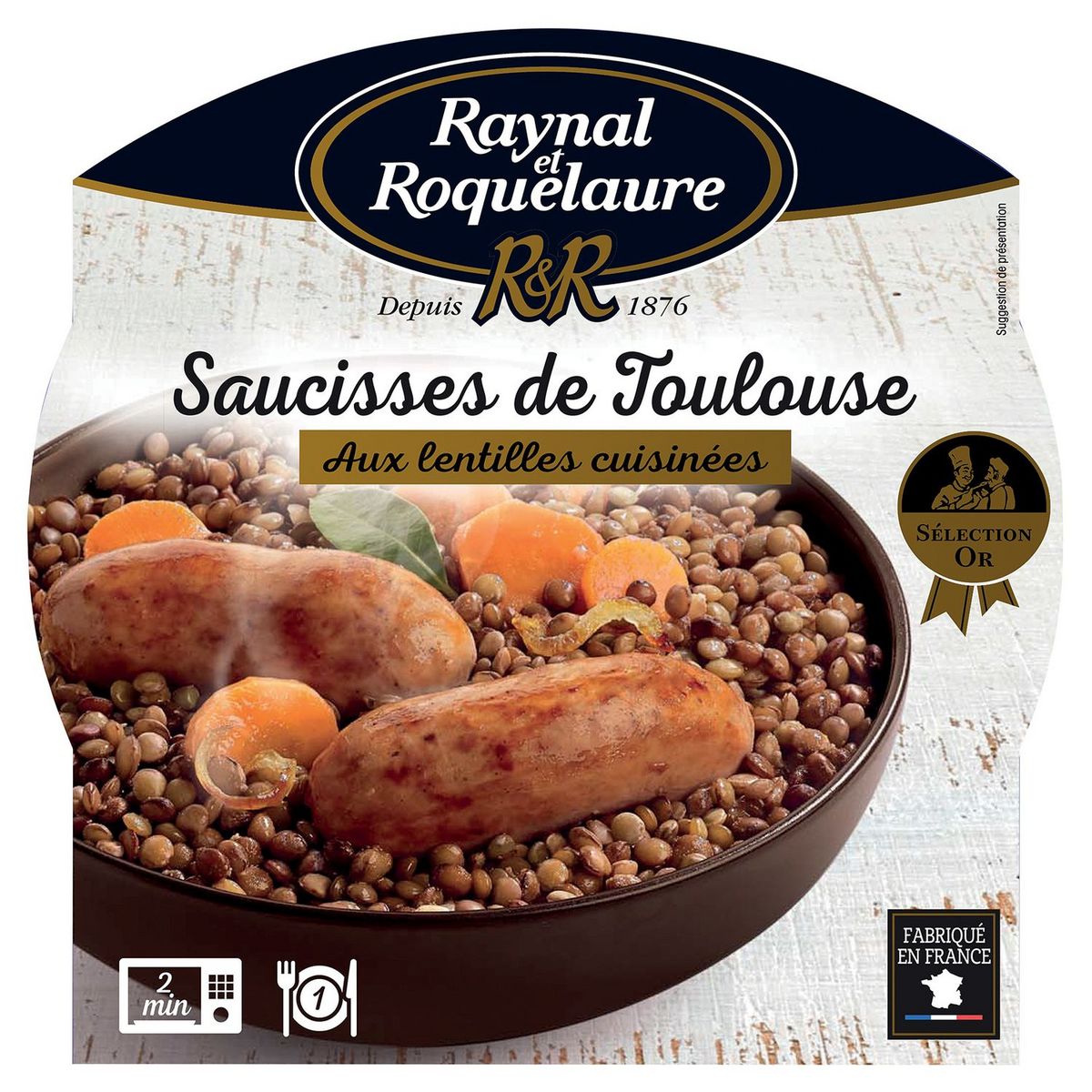 RAYNAL ET ROQUELAURE Raynal & Roquelaure saucisses de toulouse aux lentilles 300g