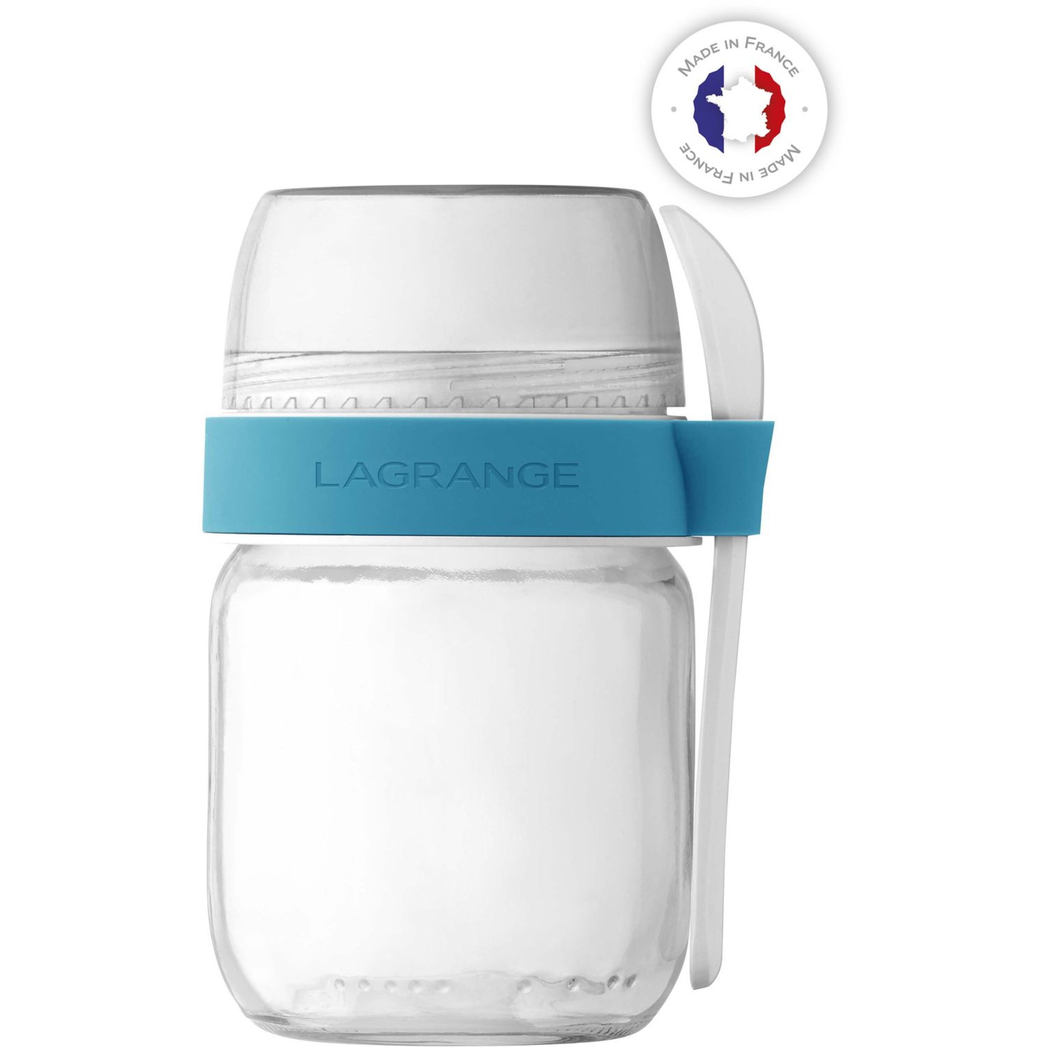 Voir la diapositive 2 : LAGRANGE Lot de 2 Pots compartimentés pour yaourts Citron et Céleste - 440401