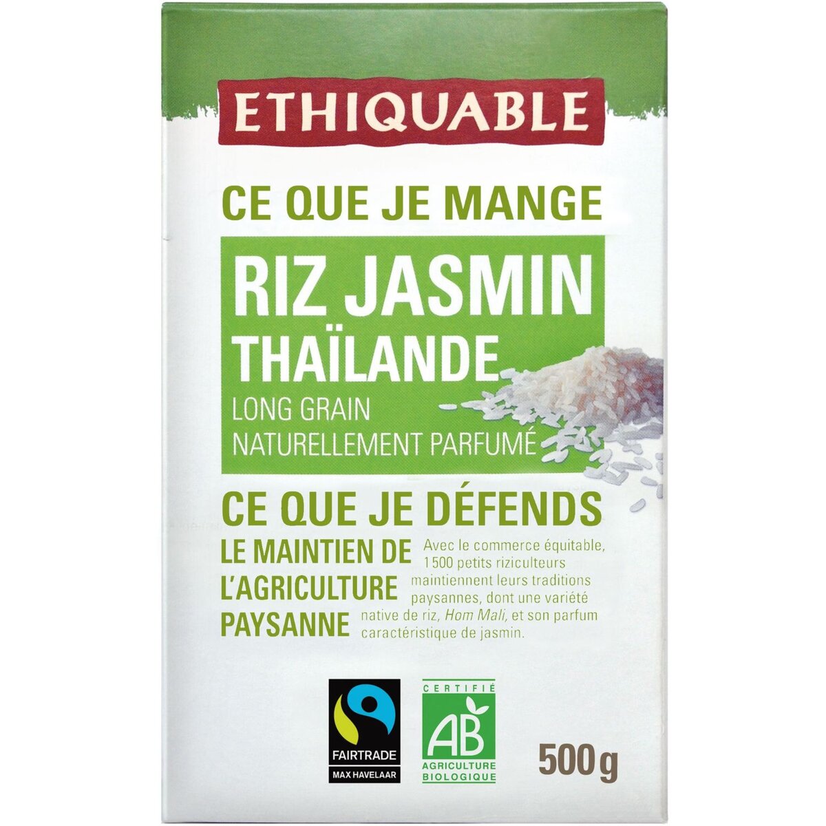 ETHIQUABLE Ethiquable bio riz jasmin de thaïlande 500g