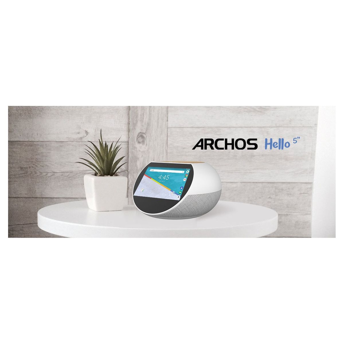 ARCHOS Assistant vocal - Hello 5 - Gris et Bois - Bluetooth - WiFi - USB - Ecran tactile 5" - 16 Go