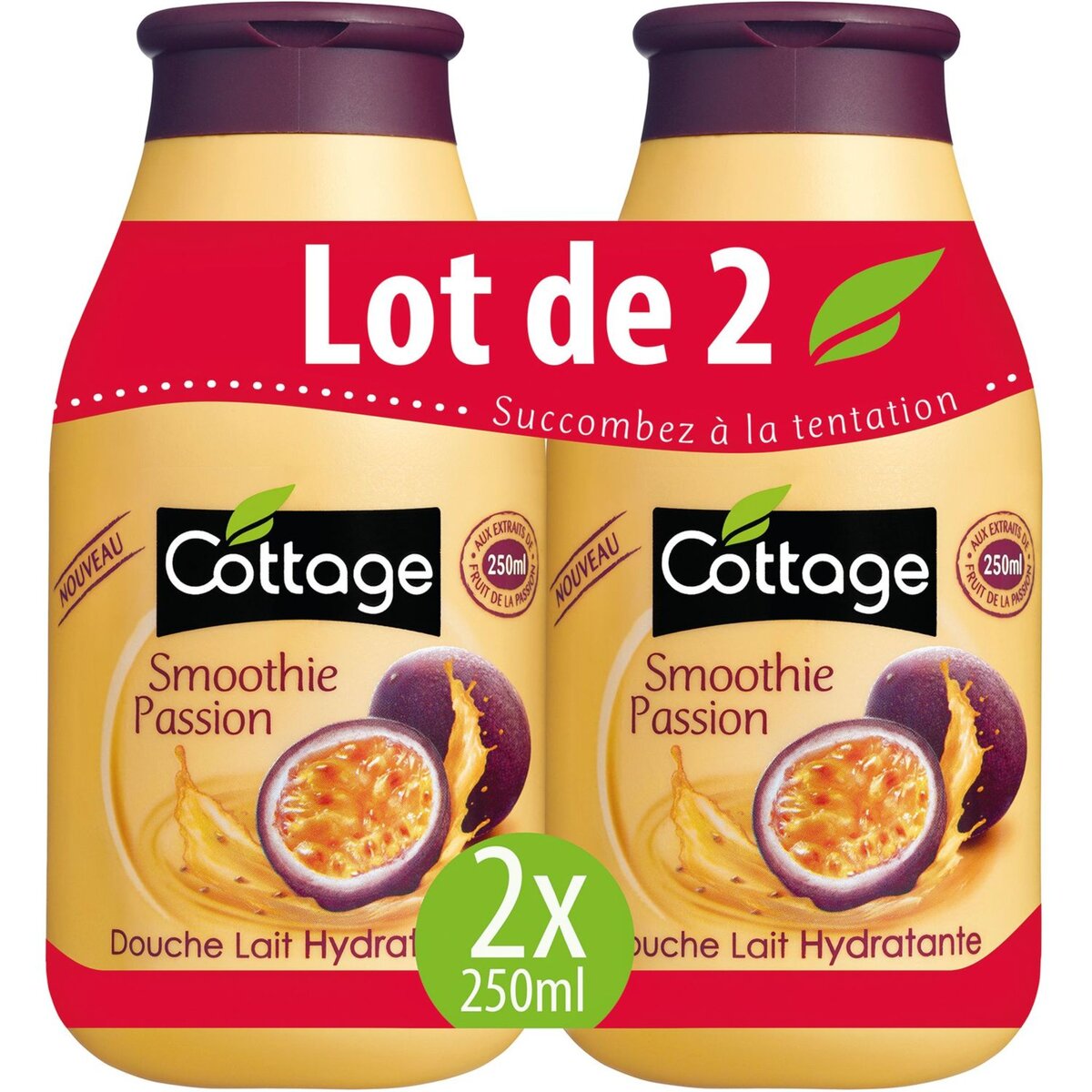 COTTAGE Cottage douche lait smoothie passion 2x250ml