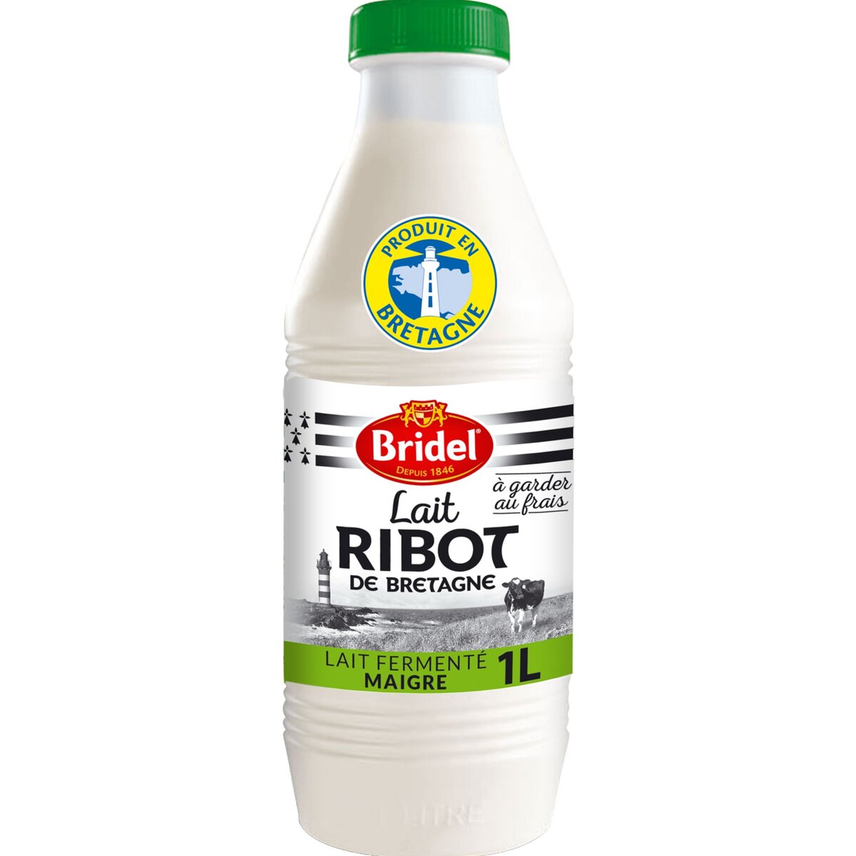 BRIDEL Bridel Lait Ribot fermenté maigre  bouteille de 1 litre 1L