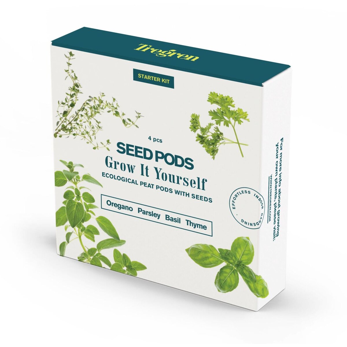 TREGREN Kit 4 capsules de graines Herbes Aromatiques pour jardin d