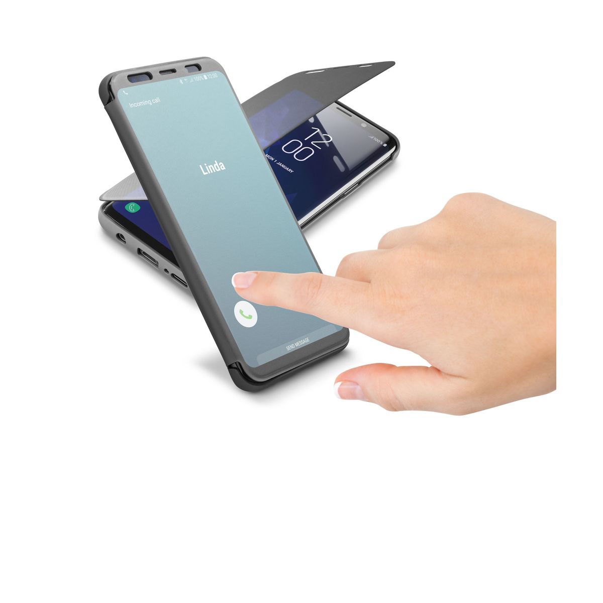 CELLULARLINE Etui Folio pour Galaxy S9 - Noir