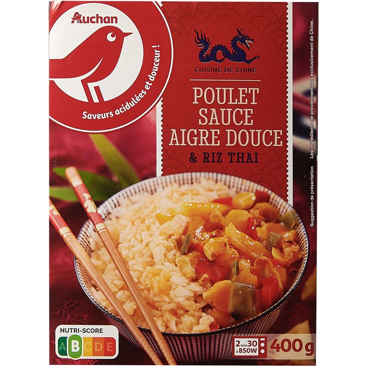 AUCHAN Poulet sauce aigre douce 400g