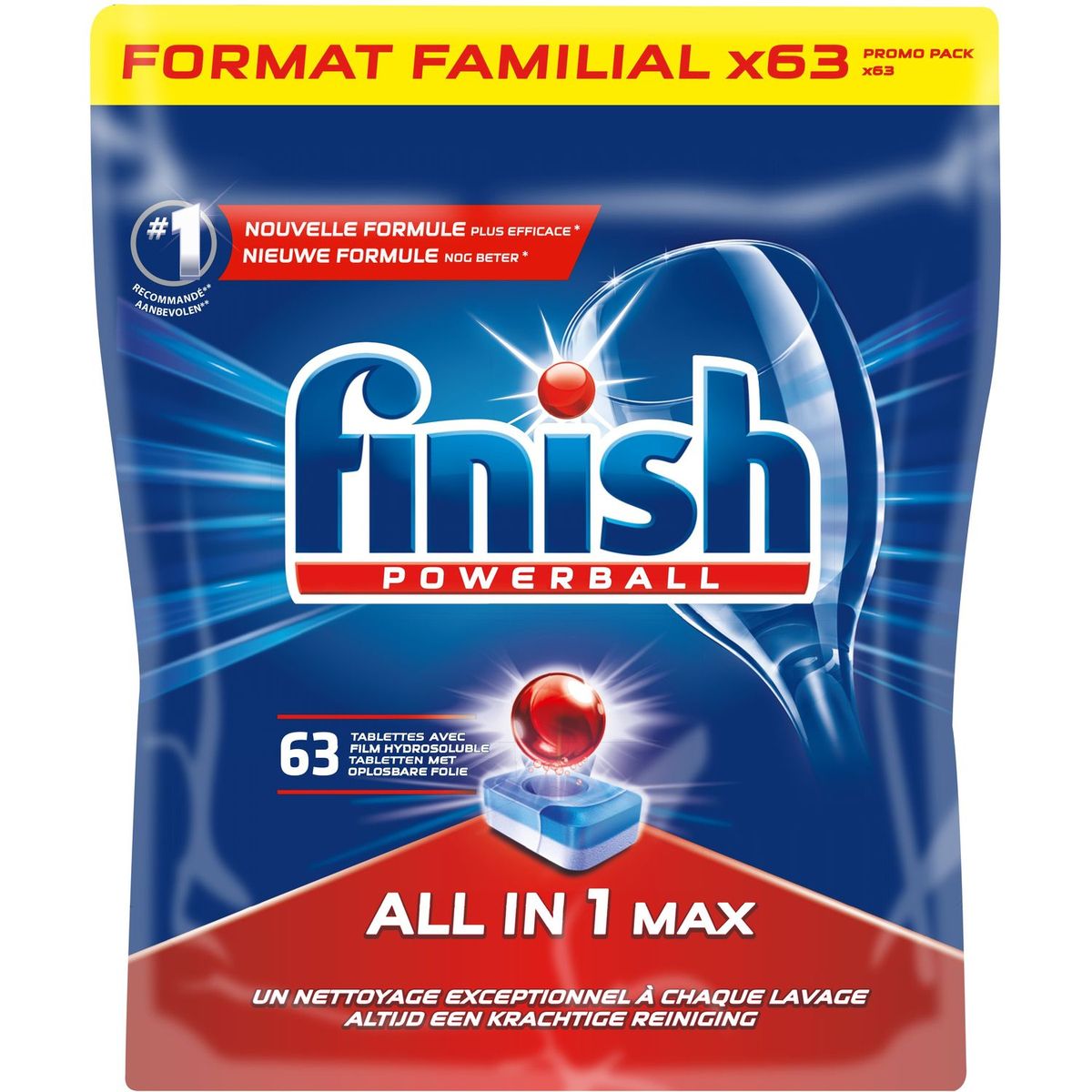 FINISH Powerball tablettes lave vaisselle tout en 1 63 lavages 63 tablettes