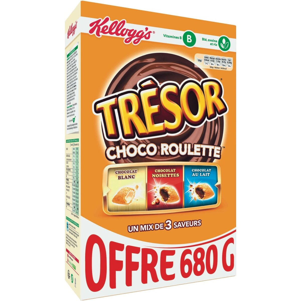 KELLOGG'S Kellogg's trésor chocolat roulette 680g
