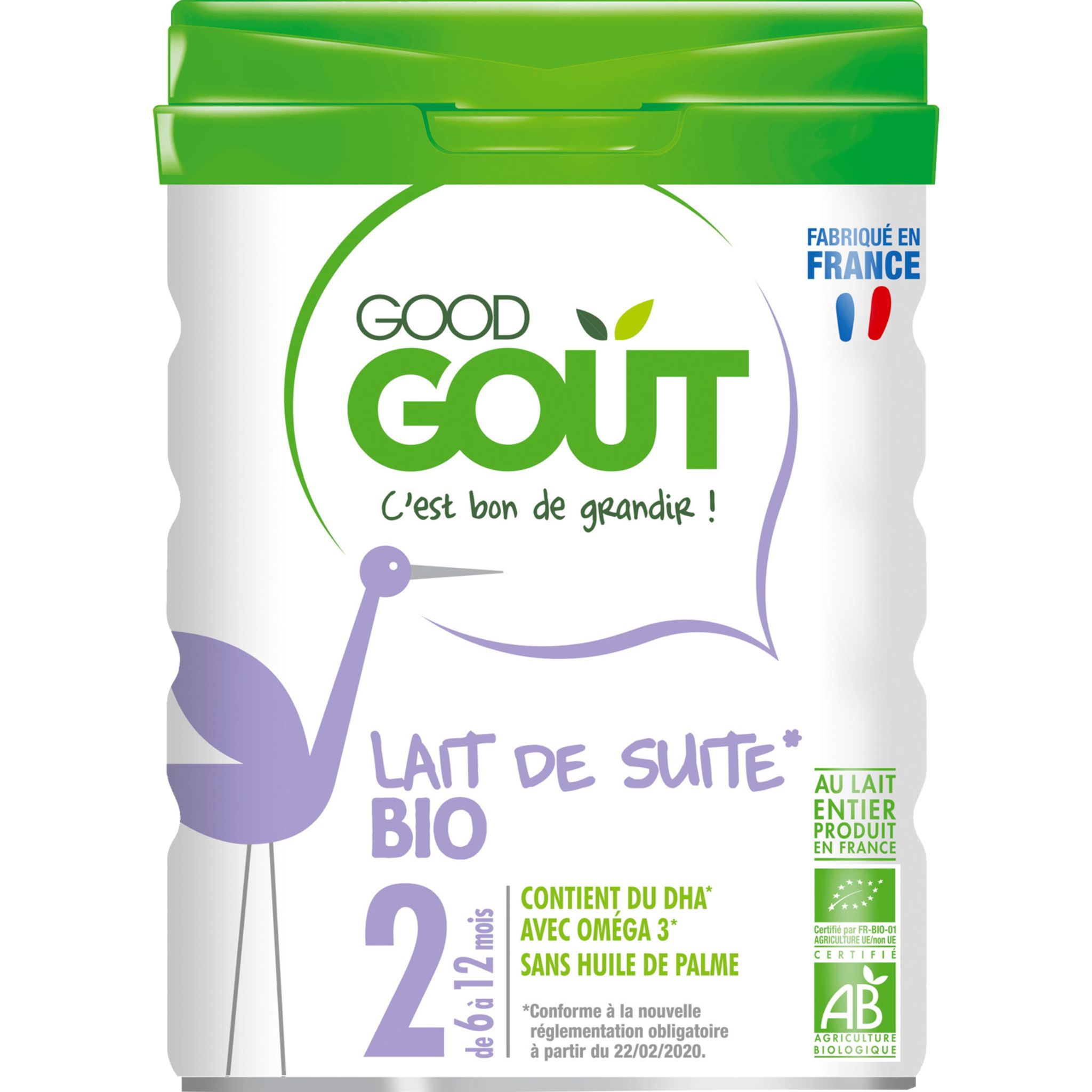 Voir la diapositive 2 : GOOD GOUT Good Goût Lait 2ème âge en poudre bio dès 6 mois 800g 800g