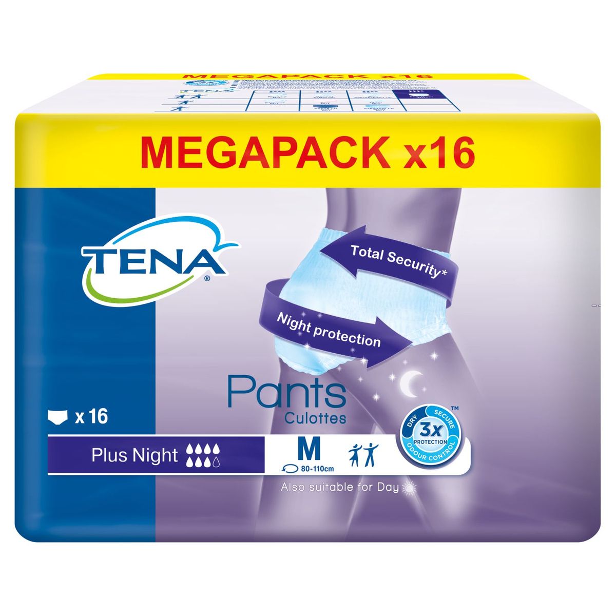 TENA Culottes adultes pour la nuit taille M 16 serviettes