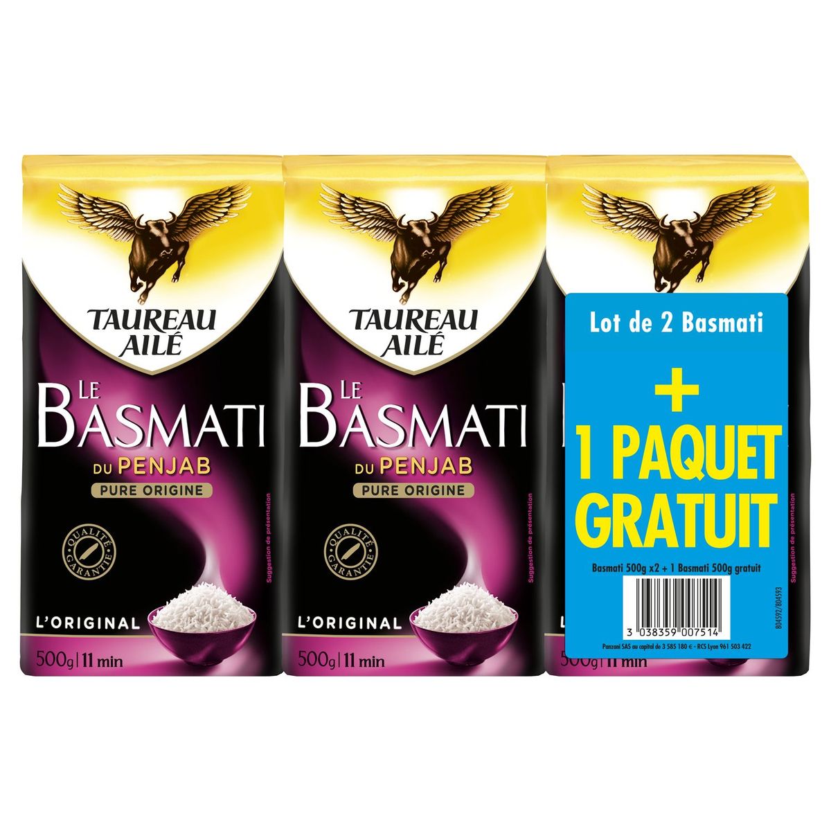 TAUREAU AILE Taureau Ailé riz basmati 2x500g +1offert