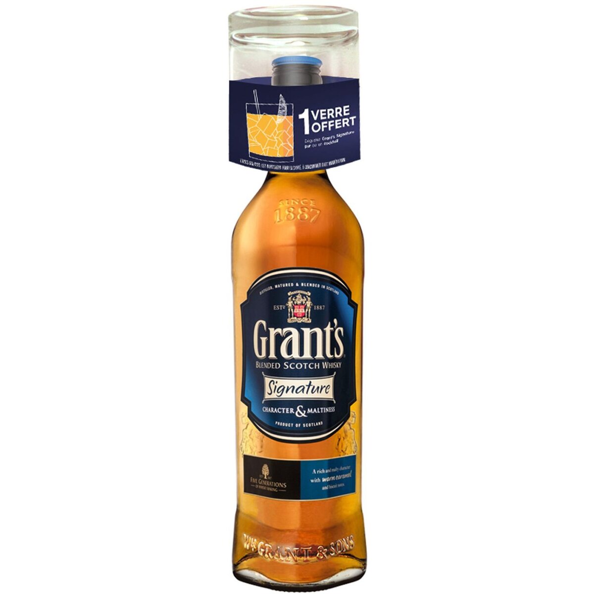 Grant's whisky signature 40° -70cl +verre