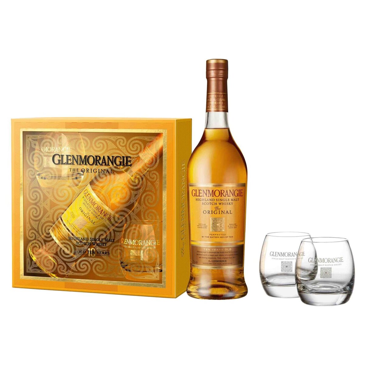 GLENMORANGIE Scotch whisky single malt the original 10 ans + coffret 2 verres 70cl