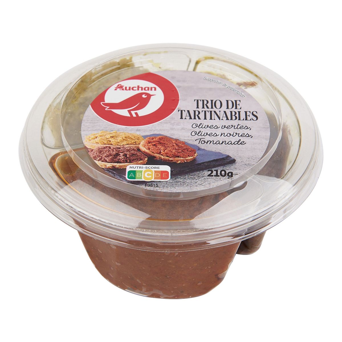 AUCHAN Trio de tapenades 210g