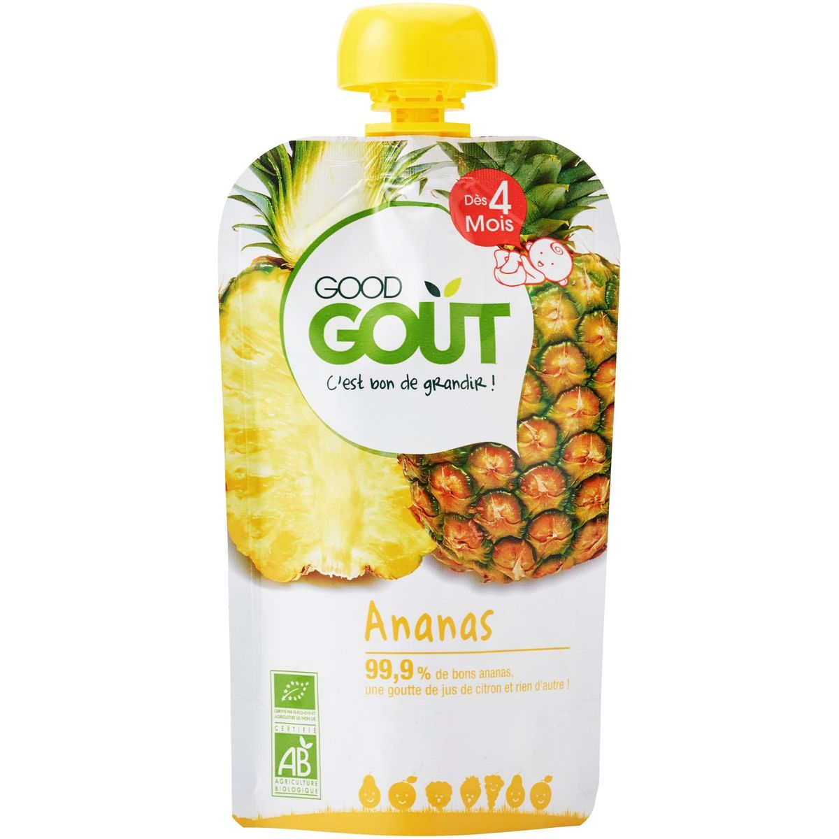GOOD GOUT Gourde dessert ananas bio dès 4 mois 120g