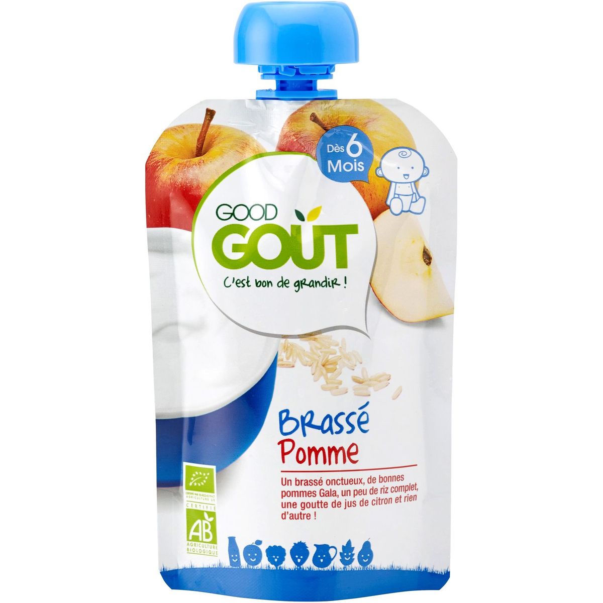 GOOD GOUT Gourde dessert brassé pomme bio dès 6 mois 90g