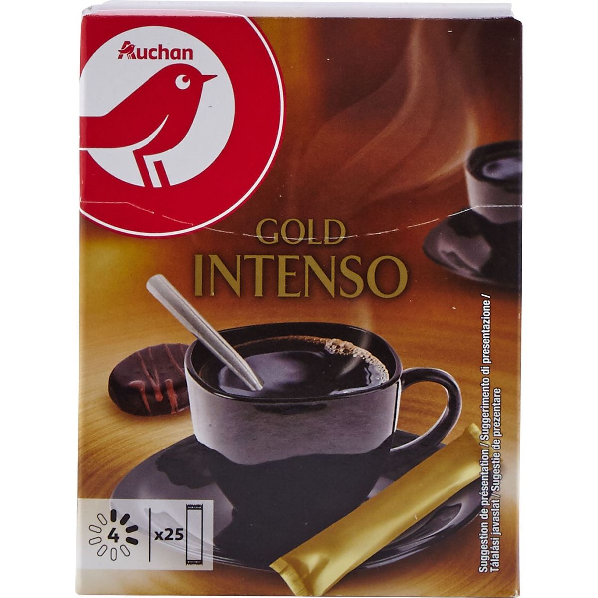 AUCHAN Café soluble en stick 25 sticks 50g